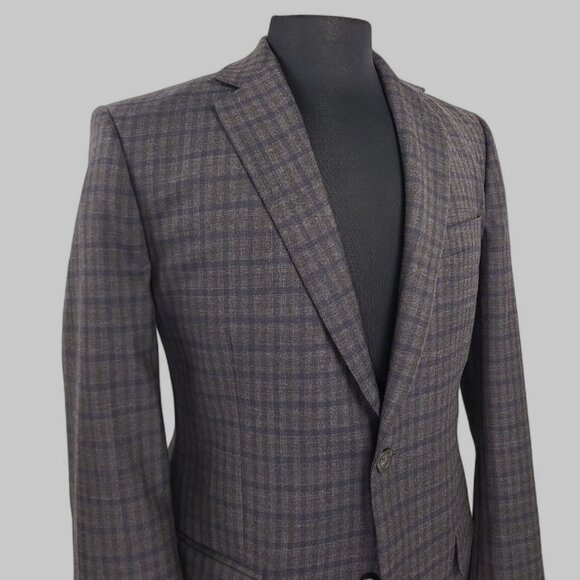 Pronto Uomo Modern Fit Men's Check 2 Button Sports Coat Blazer 40R - Picture 1 of 12